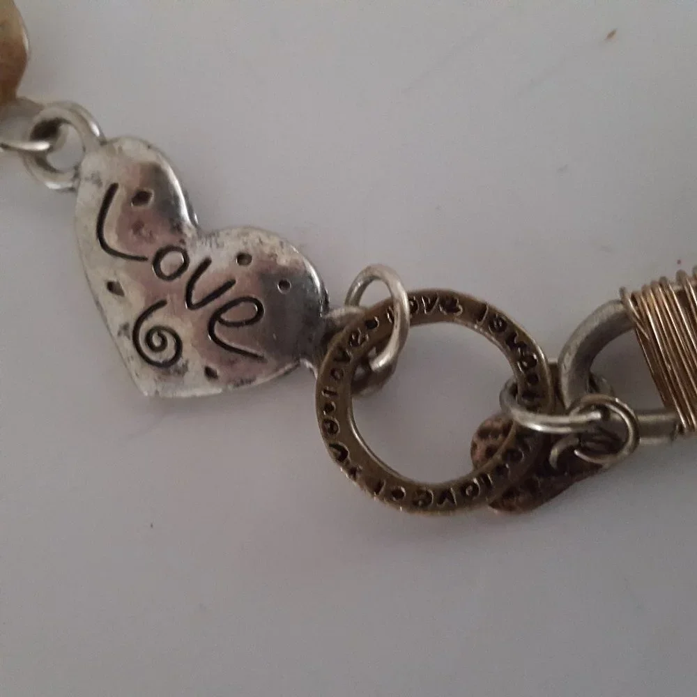 Multi-Tone Metal Necklace 16" Silver-Tone Chain Hearts/Love Valentines D… - Picture 4 of 5